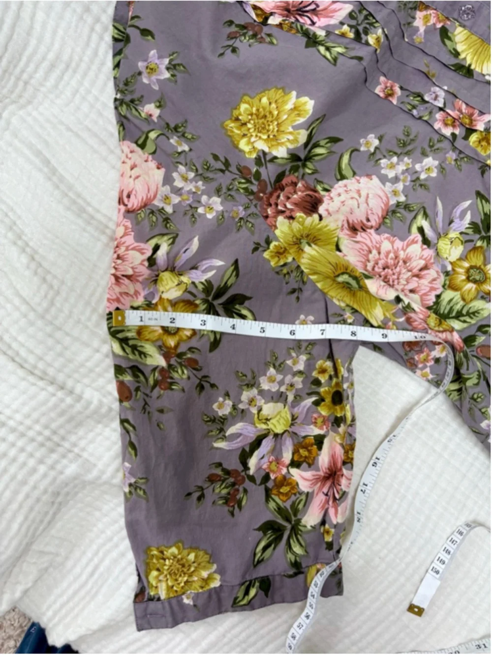 Women's denim24/7 Purple Floral Tunic Top Plus Size 24W Cotton - Picture 6 of 9